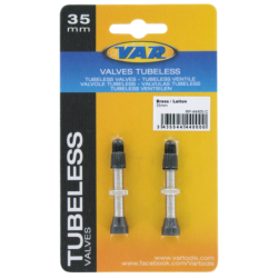 2 brass Presta valves - 35mm - carded