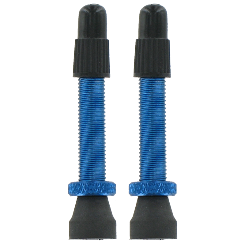 2 alloy Presta valves - 35mm blue