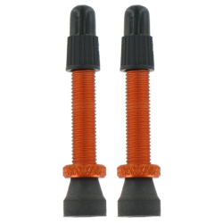 2 alloy Presta valves - 35mm orange