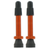 2 alloy Presta valves - 35mm orange