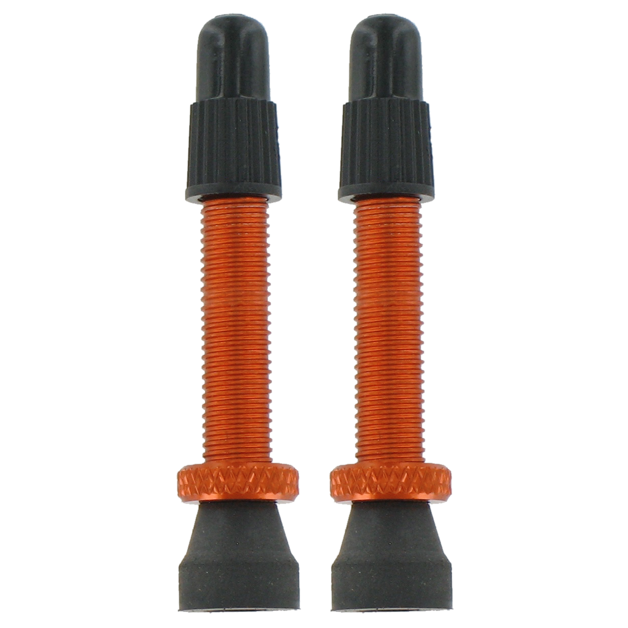 2 alloy Presta valves - 35mm orange