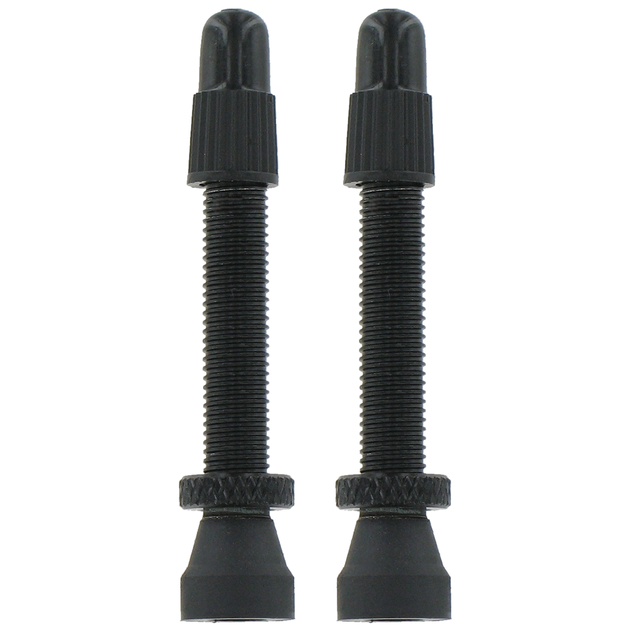 2 alloy Presta valves - 44mm black
