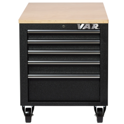 Large rolling workbench 10 drawers 2 doors - full black series