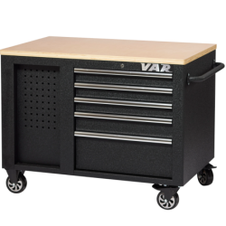 Large rolling workbench 10 drawers 2 doors - full black series