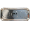 Rectangular magnetic parts tray - stainless steel