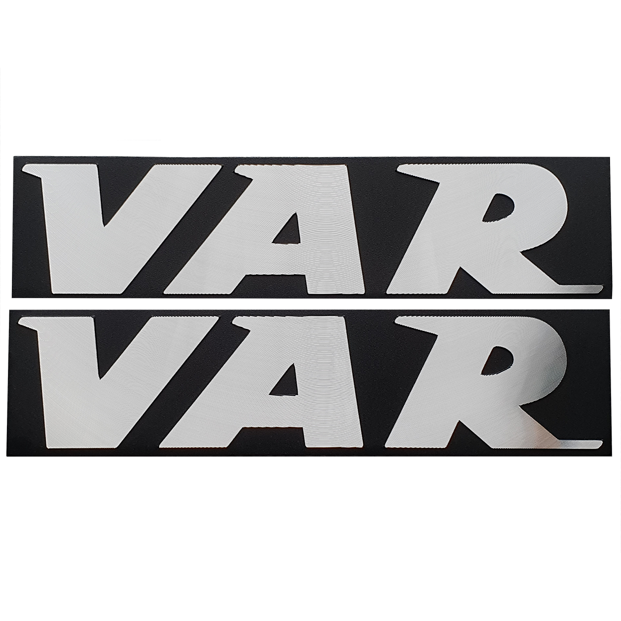 Set of 2 VAR stickers for black cabinets