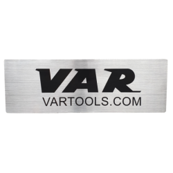 Sticker VAR 345x115mm - fond alu brossé lettres noires 