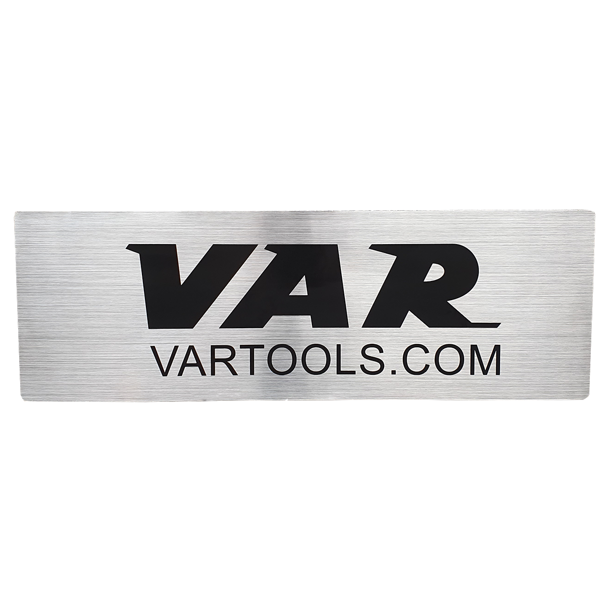 Sticker VAR 345x115mm - fond alu brossé lettres noires 