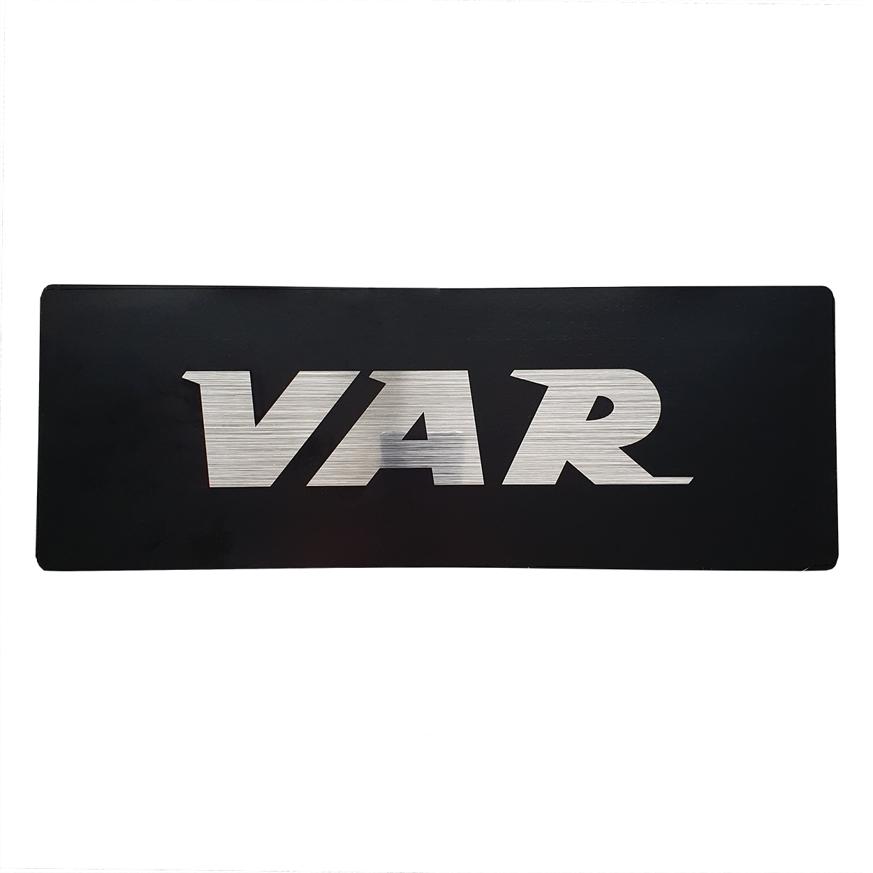 Sticker VAR 345x122mm - fond noir lettres aluminium 