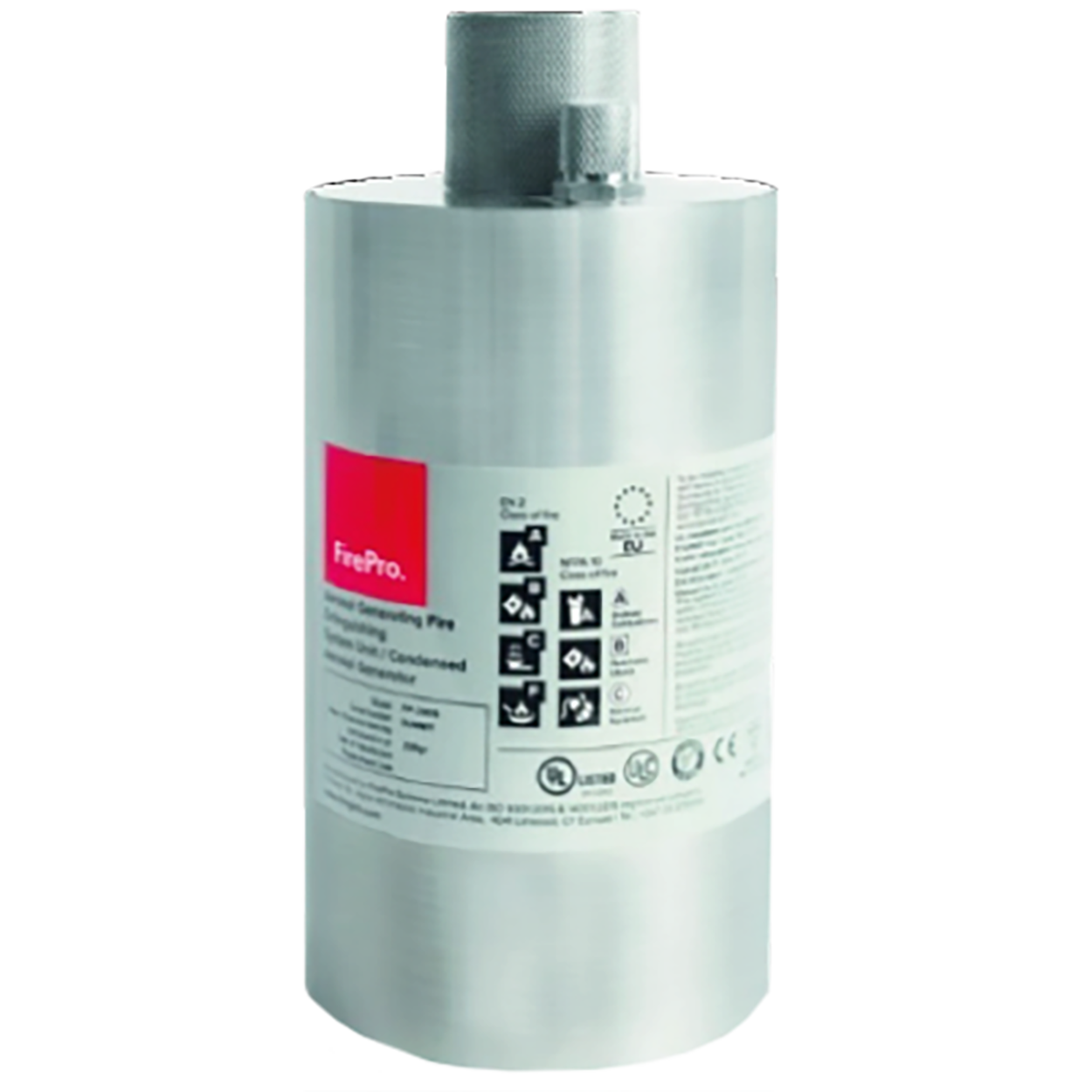 Automatic fire extinguisher with temperature sensor