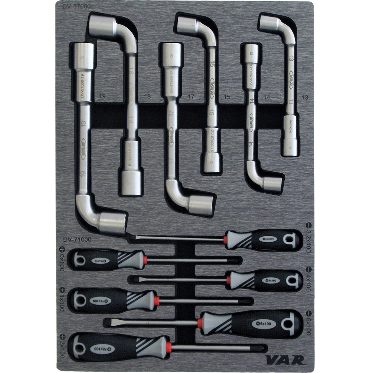 Tool tray for screwdrivers and socket wrenches - TOOLS INCLUDED
