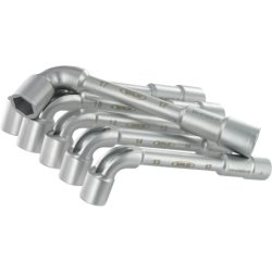 Set of 6 angled open socket wrenches