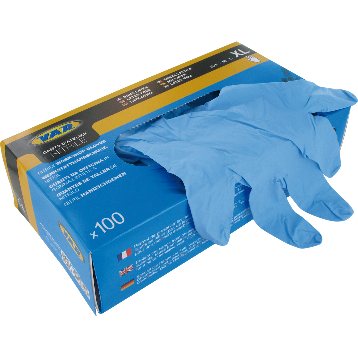 Box 100 nitrile mechanic's gloves - size XL