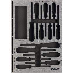 VAR | Tool tray for screwdrivers and hex wrenches with pre-cut zone