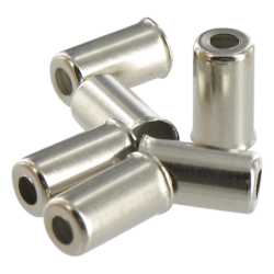 Cable housing ferrules 5 mm, chrome plating - 200 pcs / bottle