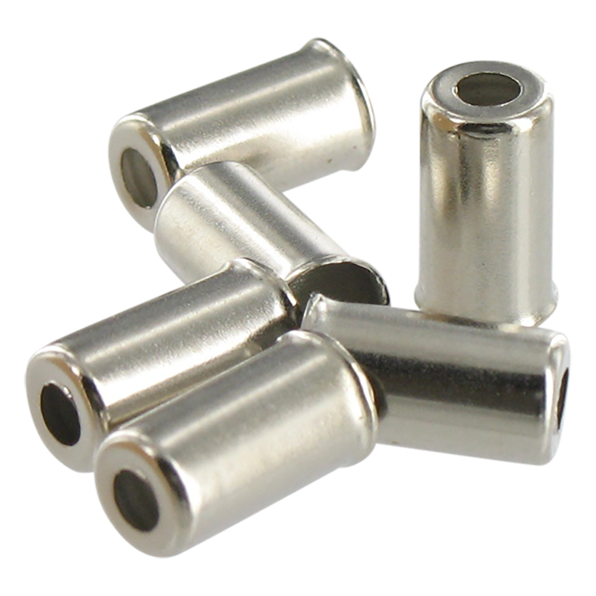 Cable housing ferrules 5 mm, chrome plating - 200 pcs / bottle