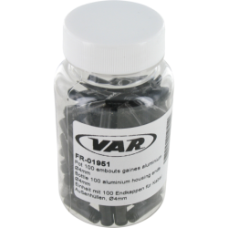 Flacon 100 embouts gaine Ø 4 mm aluminium - noir