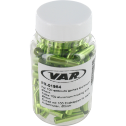 Flacon 100 embouts gaine Ø 5 mm aluminium - vert