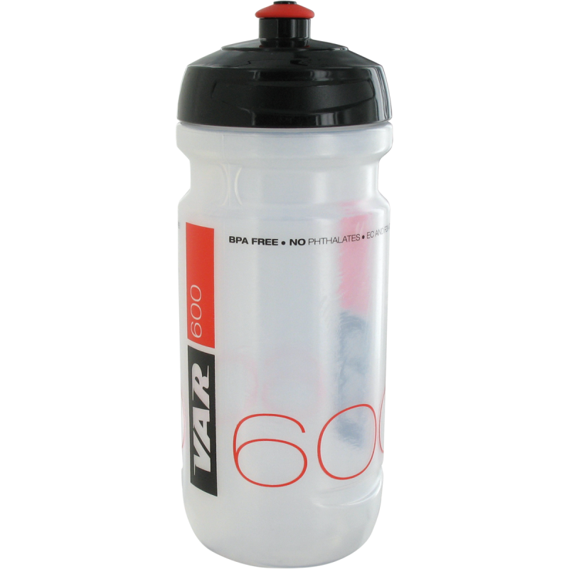 Bidon 600 ml - translucide, impression noire et rouge