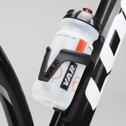 600ml translucent water bottle - black & red