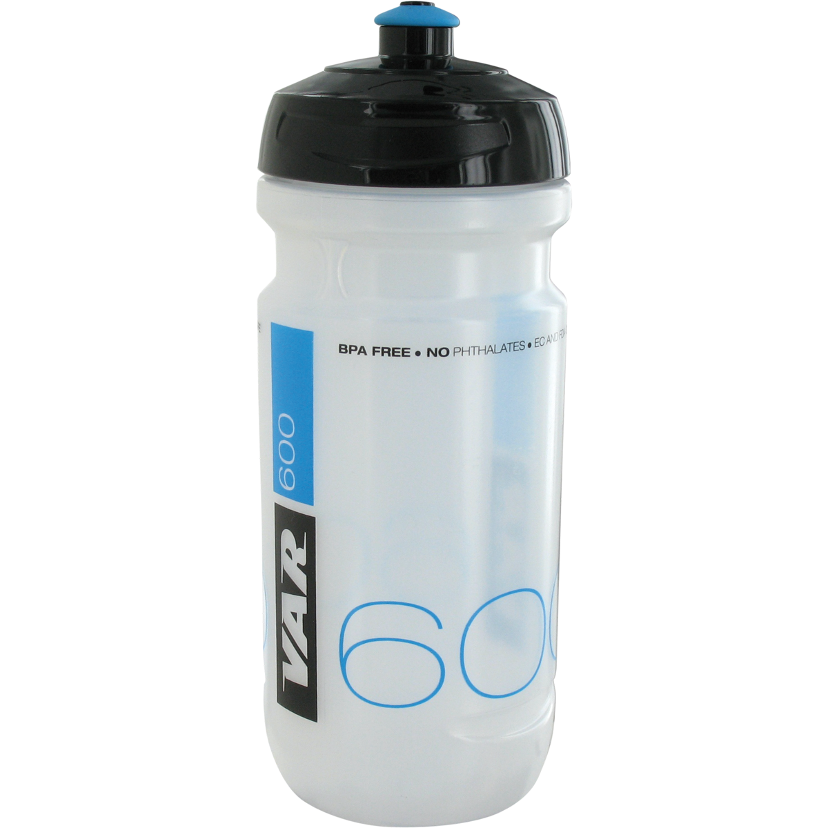 Bidon 600 ml - translucide, impression noire et bleue