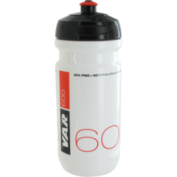 600ml white water bottle - black & red