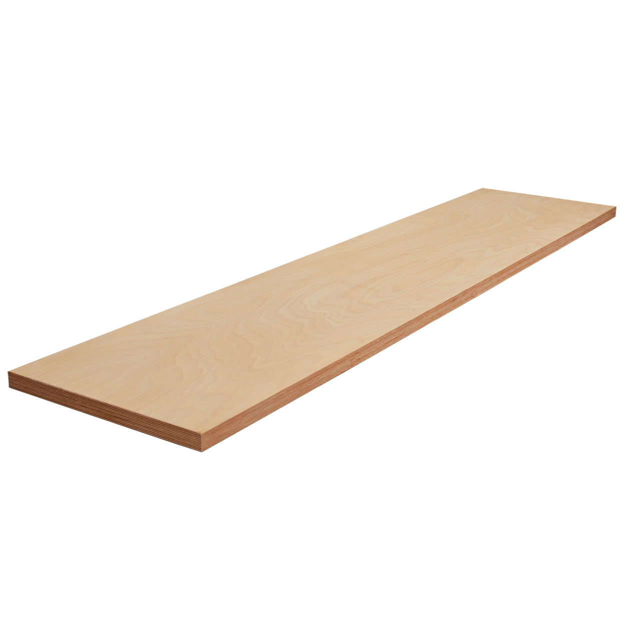 Beech plywood bench top for 3 units - length 204 cm x depth 46 cm