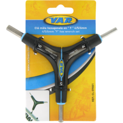Clé hexagonale triple 4/5/6 mm - sur carte