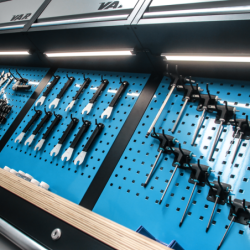 Single-sided panel connector - RAL 5012 blue painting