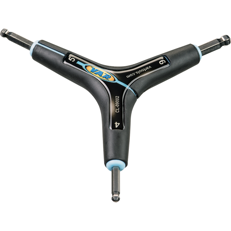 Clé hexagonale triple 4/5/6 mm têtes sphériques  - carte